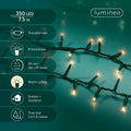 LED Lichterkette Compact 8 Leuchtmodi Outdoor grün 350 warmweiße LED 750cm