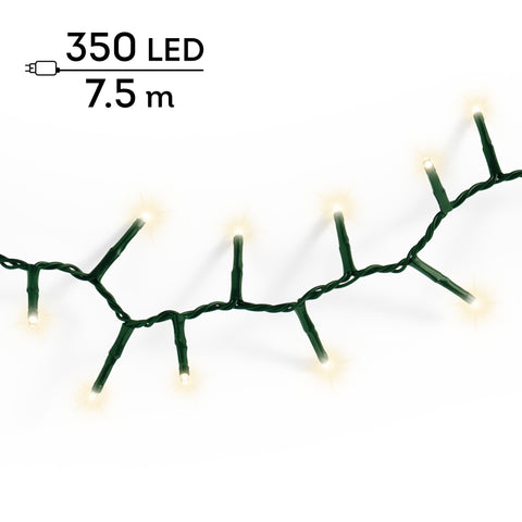 LED Lichterkette Compact 8 Leuchtmodi Outdoor grün 350 warmweiße LED 750cm