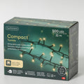 LED Lichterkette Compact 8 Leuchtmodi Outdoor grün 500 warmweiße LED 1100cm