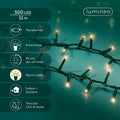 LED Lichterkette Compact 8 Leuchtmodi Outdoor grün 500 warmweiße LED 1100cm