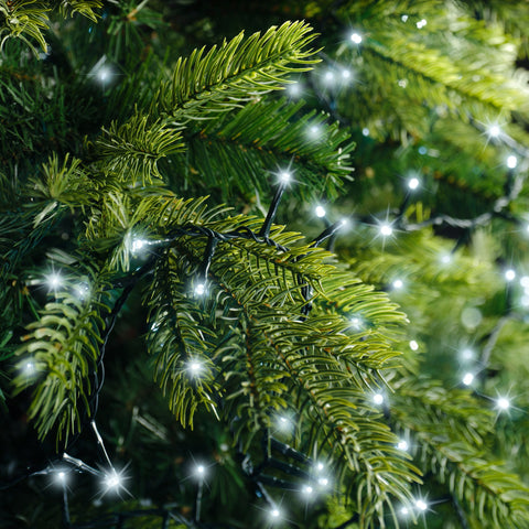LED Lichterkette Compact 8 Leuchtmodi Outdoor grün 750 kaltweiße LED 1600cm