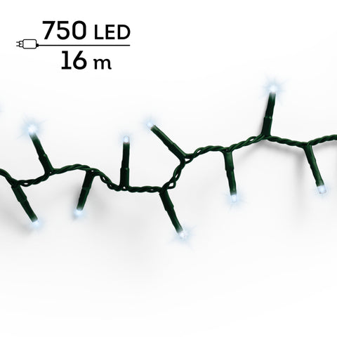 LED Lichterkette Compact 8 Leuchtmodi Outdoor grün 750 kaltweiße LED 1600cm