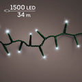 LED Lichterkette Compact 8 Leuchtmodi Outdoor grün 1500 kaltweiße LED 3400cm