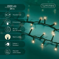 LED Lichterkette Compact 8 Leuchtmodi Outdoor grün 1500 warmweiße LED 3400cm