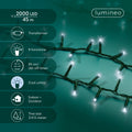 LED Lichterkette Compact 8 Leuchtmodi Outdoor grün 2000 kaltweiße LED 4500cm