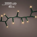 LED Lichterkette Compact 8 Leuchtmodi Outdoor grün 2000 klassischwarme LED 4500cm