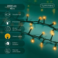 LED Lichterkette Compact 8 Leuchtmodi Outdoor grün 2000 klassischwarme LED 4500cm