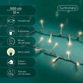 LED Lichterkette Compact 8 Leuchtmodi Outdoor transparent 500 warmweiße LED 1100cm