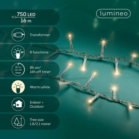 LED-Lichterkette "Compact Twinkle" warmweiss 750 LED / 16m