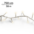 LED Lichterkette Compact 8 Leuchtmodi Outdoor transparent 750 warmweiße LED 1600cm
