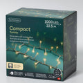 LED Lichterkette Compact 8 Leuchtmodi Outdoor transparent 1000 warmweiße LED 2250cm