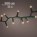 LED Lichterkette Compact 8 Leuchtmodi Outdoor grün 500 klassischwarme LED 1100cm