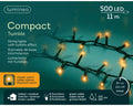 LED Lichterkette Compact 8 Leuchtmodi Outdoor grün 500 klassischwarme LED 1100cm