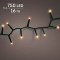 LED Lichterkette Compact 8 Leuchtmodi Outdoor grün 750 klassischwarme LED 1600cm