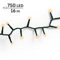 LED Lichterkette Compact 8 Leuchtmodi Outdoor grün 750 klassischwarme LED 1600cm