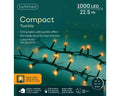 LED Lichterkette Compact 8 Leuchtmodi Outdoor grün 1000 klassischwarme LED 2250cm