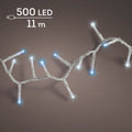 LED Lichterkette Compact 8 Leuchtmodi Outdoor transparent 500 kaltweiße & blaue LED 1100cm