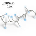 LED Lichterkette Compact 8 Leuchtmodi Outdoor transparent 500 kaltweiße & blaue LED 1100cm