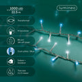 LED Lichterkette Compact 8 Leuchtmodi Outdoor transparent 1000 blaue & kaltweiße LED 2250cm