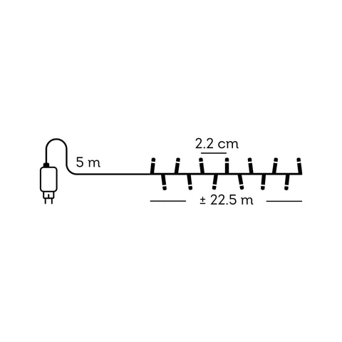 LED Lichterkette Compact 8 Leuchtmodi Outdoor grün 1000 rote LED 2250cm