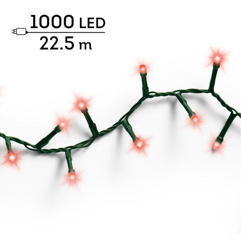 LED Lichterkette Compact 8 Leuchtmodi Outdoor grün 1000 rote LED 2250cm