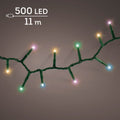 LED Lichterkette Compact 8 Leuchtmodi Outdoor grün 500 softbunte LED 1100cm