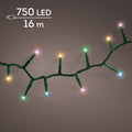 LED Lichterkette Compact 8 Leuchtmodi Outdoor grün 750 softbunte LED 1600cm