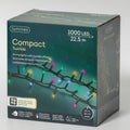 LED Lichterkette Compact 8 Leuchtmodi Outdoor grün 1000 softbunte LED 2250cm