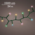 LED Lichterkette Compact 8 Leuchtmodi Outdoor grün 1500 softbunte LED 3400cm