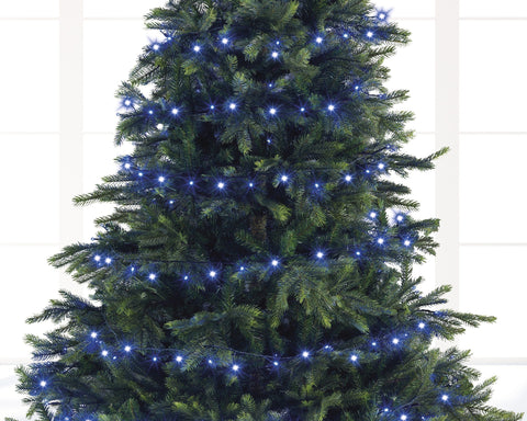 LED Lichterkette Compact 8 Leuchtmodi Outdoor grün 750 bläuliche LED 1600cm