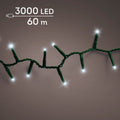 LED Lichterkette Compact 8 Leuchtmodi Outdoor grün 3000 kaltweiße LED 6000cm