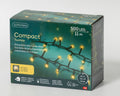 LED Lichterkette Compact 8 Leuchtmodi Outdoor grün 500 softgoldene LED 1100cm
