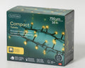 LED Lichterkette Compact 8 Leuchtmodi Outdoor grün 750 softgoldene LED 1600cm
