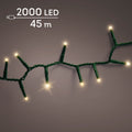 LED Lichterkette Compact 8 Leuchtmodi Outdoor grün 2000 softgoldene LED 4500cm