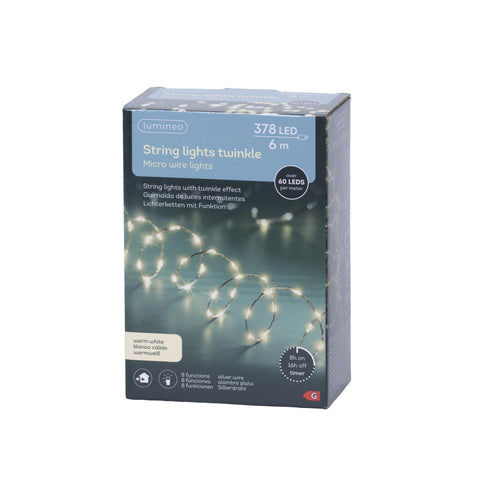 Mikro-LED-Kette „Twinkle“ warmweiss 378 LED / 6m