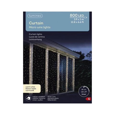 Mikro-LED Lichtvorhang warmweiss 800 LED / 3.9x2m