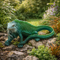 Lebensgroße grüne iguana gartenstatue leguan 17 cm mit strukturierten schuppen und stacheligem rückenkamm