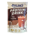 4balance protein drink ice coffee 120g in silber und dunkelbraun mit 14g protein pro portion