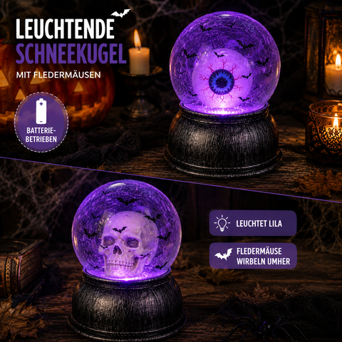 Gruselige LED-Schneekugel