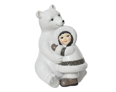 Mädchen mit Eisbär 11x10,5x16cm