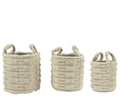 Korb 3er Set hellbraun 30x30cm