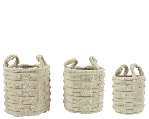 Korb 3er Set hellbraun 30x30cm