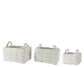 Korb 3er Set off-weiß 30x40x22cm