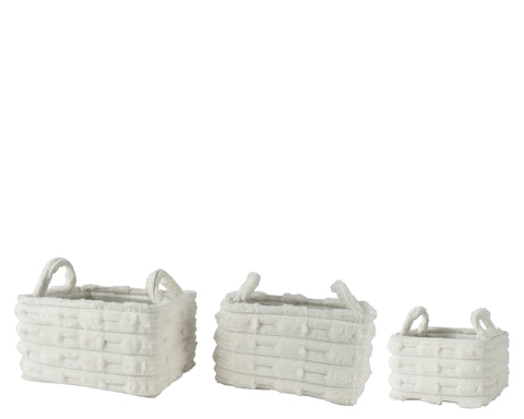 Korb 3er Set off-weiß 30x40x22cm