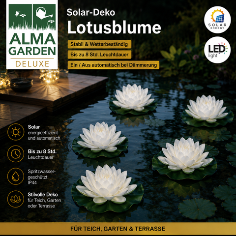 Solar-LED-Lotusblume weiß