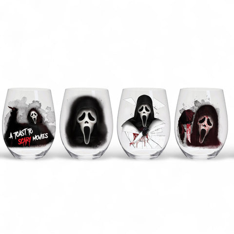 Ghost Face PET-Trinkgläser 4er Set Halloween Fun World