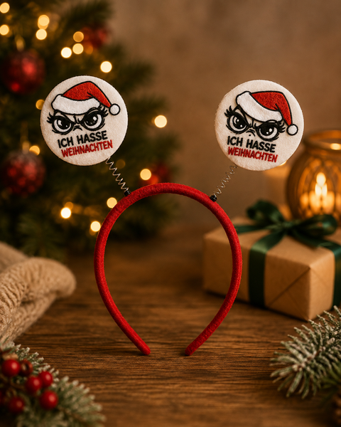 Haarreifen "Ich hasse Weihnachten"