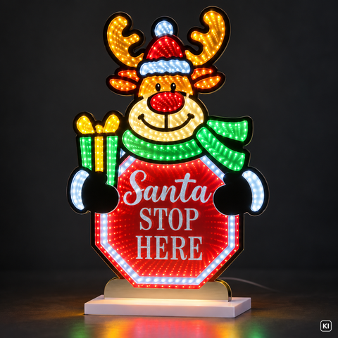 LED Infinity „Santa stop here“ 40.5 cm