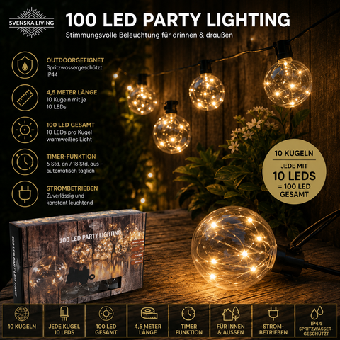 LED-Lichterkette "Kugeln" 100 LED / 4.5 m
