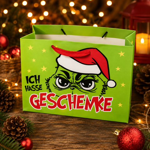 Geschenktasche "Ich hasse Geschenke"  27x21x10 cm